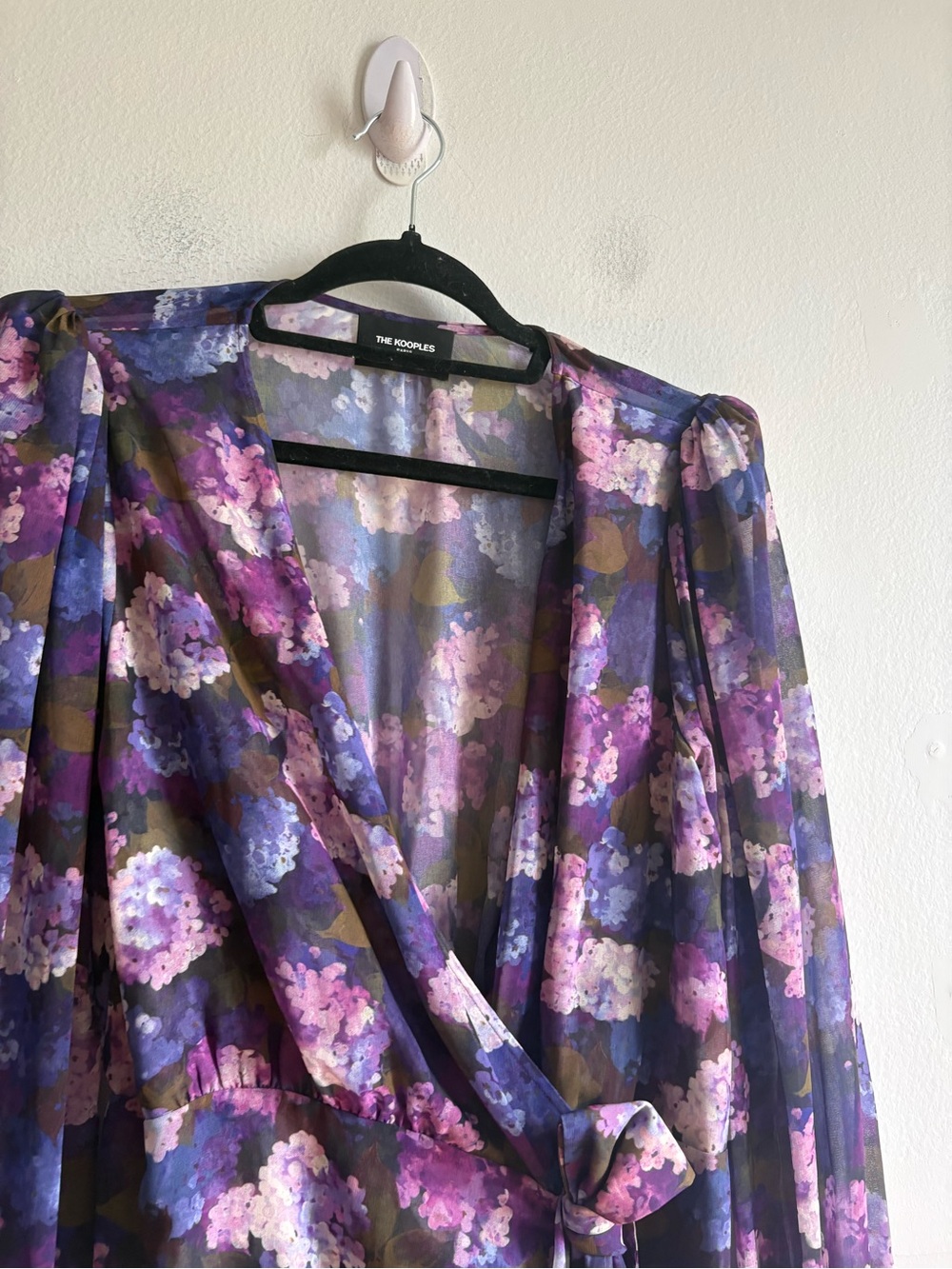 The Kooples Sz 8 Purple Floral Feminine Date Wedding Short Dress - Picture 4 of 13